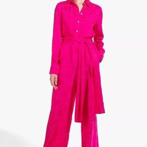 Staud Hot Pink Belle Jumpsuit